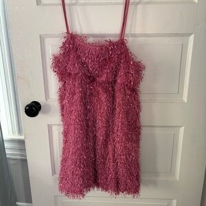 Pink fringe dress